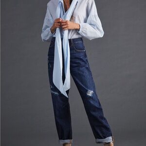 Pilcro Distressed Dark Blue Boyfriend Jeans 16W worn once